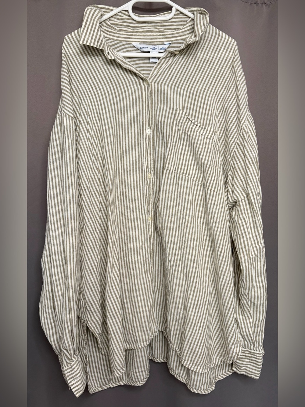 Old Navy Striped Boyfriend Button Down Shirt - XXL Tall